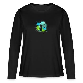 Archer Tir à l’arc - T-shirt manches longues Premium bio Femme - noir - Devant - Julia (174cm)