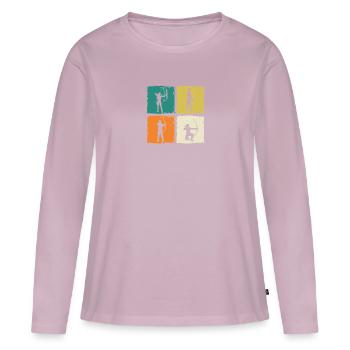 Archer Tir à l’arc - T-shirt manches longues Premium bio Femme - rose poudré - Devant - Julia (174cm)