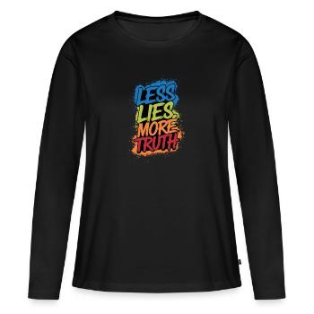 Les lies more truth - Frauen Premium Bio Langarmshirt - Schwarz - Vorne - Julia (174cm)