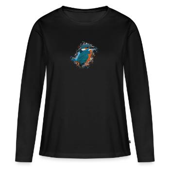 Oiseau oiseau Oiseau Observateur des oiseaux - T-shirt manches longues Premium bio Femme - noir - Devant - Julia (174cm)