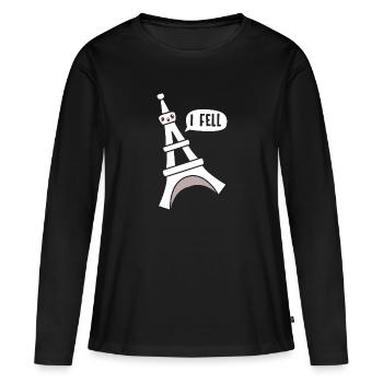 France - T-shirt manches longues Premium bio Femme - noir - Devant - Julia (174cm)