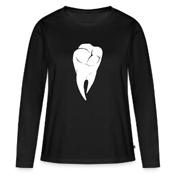 dent - T-shirt manches longues Premium bio Femme - noir - Devant - Julia (174cm)