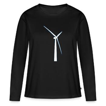 windmill windmill wind turbine windrad9 - Women's Premium Organic Long Sleeve Shirt - black - Front - Julia (174cm)