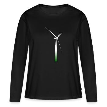 windmill windmill wind turbine windrad11 - Women's Premium Organic Long Sleeve Shirt - black - Front - Julia (174cm)