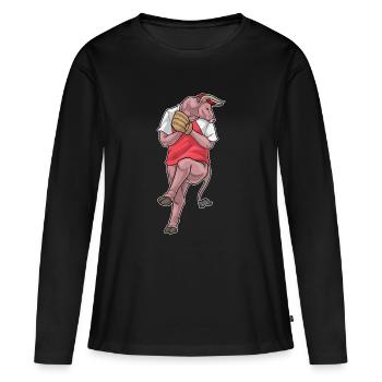Bull Baseball Gant de baseball - T-shirt manches longues Premium bio Femme - noir - Devant - Julia (174cm)