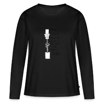 Noeud dans la gorge - T-shirt manches longues Premium bio Femme - noir - Devant - Julia (174cm)