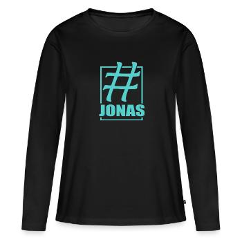 Media Jonas - Frauen Premium Bio Langarmshirt - Schwarz - Vorne - Julia (174cm)