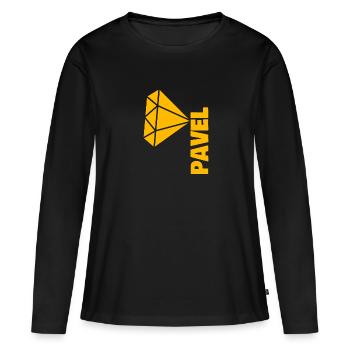 Noble Pavel - T-shirt manches longues Premium bio Femme - noir - Devant - Julia (174cm)
