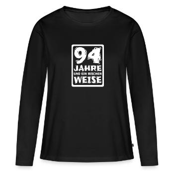 Sagesse 94 - T-shirt manches longues Premium bio Femme - noir - Devant - Julia (174cm)