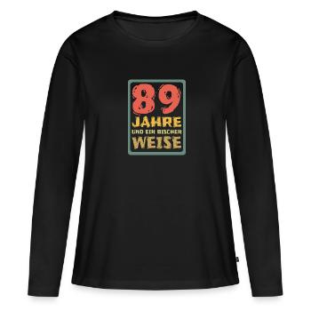 Sagesse 89 - T-shirt manches longues Premium bio Femme - noir - Devant - Julia (174cm)
