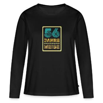 Alter 56 - Frauen Premium Bio Langarmshirt - Schwarz - Vorne - Julia (174cm)