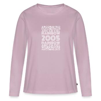 Arc-en-ciel 2005 - T-shirt manches longues Premium bio Femme - rose poudré - Devant - Julia (174cm)