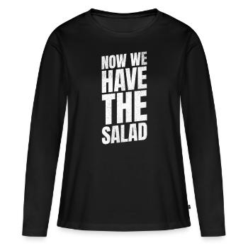 Maintenant, nous avons la salade anglaise - T-shirt manches longues Premium bio Femme - noir - Devant - Julia (174cm)