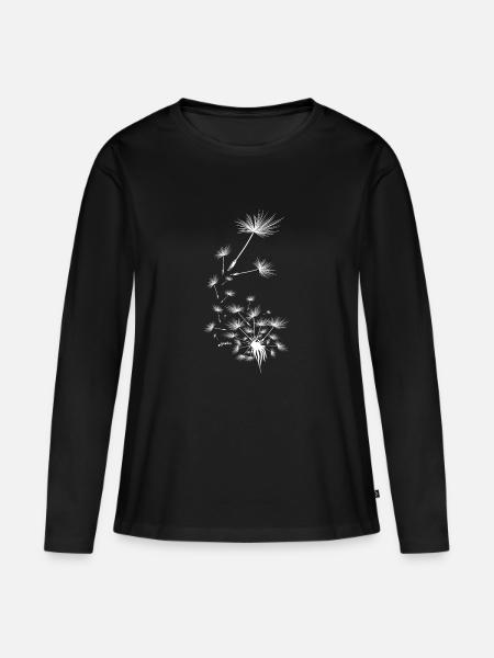 Pusteblume Design 7 - Frauen Premium Bio Langarmshirt - Schwarz