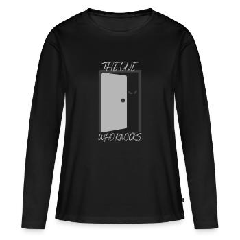 Celui qui frappe - T-shirt manches longues Premium bio Femme - noir - Devant - Julia (174cm)