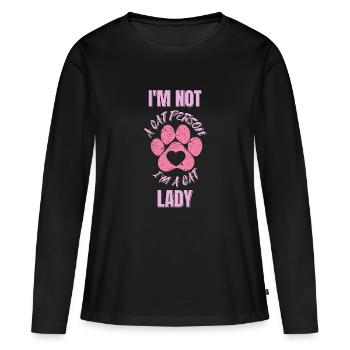 Cat Cats Crazy Cat Lady Cat Man - Women's Premium Organic Long Sleeve Shirt - black - Front - Julia (174cm)