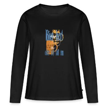 Bier her oder ich fall um - Frauen Premium Bio Langarmshirt - Schwarz - Vorne - Julia (174cm)