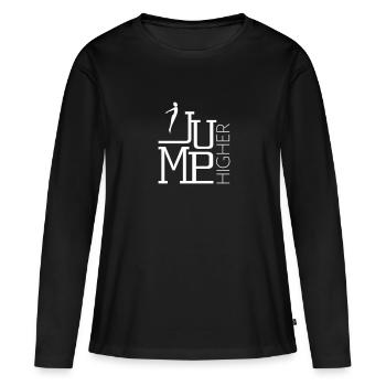 Sauter plus haut - Saut au trampoline - T-shirt manches longues Premium bio Femme - noir - Devant - Julia (174cm)