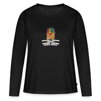 i J’enseigne la bravoure confiante l’égalité de l’enseignant l’avenir - T-shirt manches longues Premium bio Femme - noir - Devant - Julia (174cm)