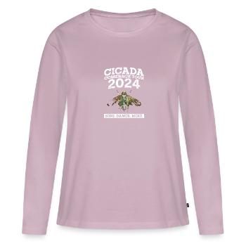 Cicada Comeback Tour 2024 Cicada Brood Swarm - Women's Premium Organic Long Sleeve Shirt - dusky pink - Front - Julia (174cm)