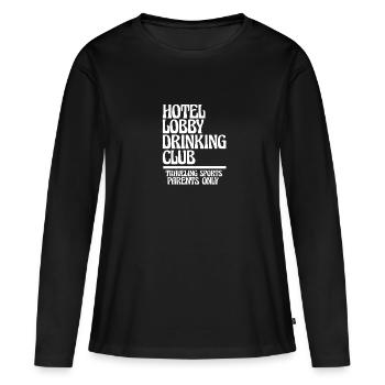 Hall d’hôtel Drinking Club Sports itinérants - T-shirt manches longues Premium bio Femme - noir - Devant - Julia (174cm)