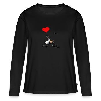 Capricorne au sommet de la montagne - T-shirt manches longues Premium bio Femme - noir - Devant - Julia (174cm)