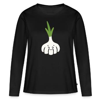 Ail - T-shirt manches longues Premium bio Femme - noir - Devant - Julia (174cm)
