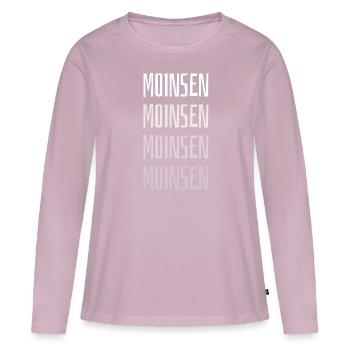 Oldenburg Oldenburger Norden Norddeutschland Moin - Frauen Premium Bio Langarmshirt - Altrosa - Vorne - Julia (174cm)