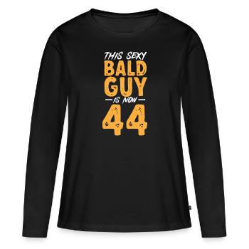 Bald Head Baldness Beard Bald Head - Women's Premium Organic Long Sleeve Shirt - black - Front - Julia (174cm)