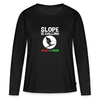 Ski Skiurlaub - Frauen Premium Bio Langarmshirt - Schwarz - Vorne - Julia (174cm)