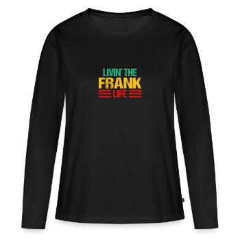 Frank - Women's Premium Organic Long Sleeve Shirt - black - Front - Julia (174cm)