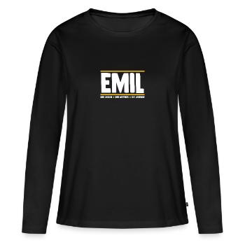 Emil - T-shirt manches longues Premium bio Femme - noir - Devant - Julia (174cm)