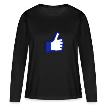 Comme 3D - T-shirt manches longues Premium bio Femme - noir - Devant - Julia (174cm)