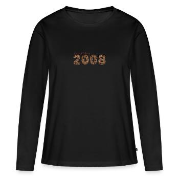 Vintage 2008, Birthday Gift, Wife Gift - Women's Premium Organic Long Sleeve Shirt - black - Front - Julia (174cm)