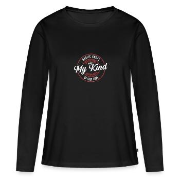 Knoblauchknoten sind meine Art der Selbstfürsorge - Frauen Premium Bio Langarmshirt - Schwarz - Vorne - Julia (174cm)