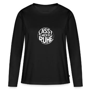 Lasst mir meine Ruhe - einfach in Ruhe lassen - Frauen Premium Bio Langarmshirt - Schwarz - Vorne - Julia (174cm)