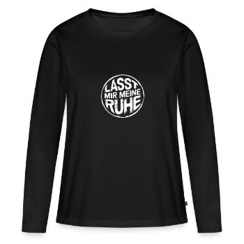 Lasst mir meine Ruhe - einfach in Ruhe lassen - Frauen Premium Bio Langarmshirt - Schwarz - Vorne - Julia (174cm)