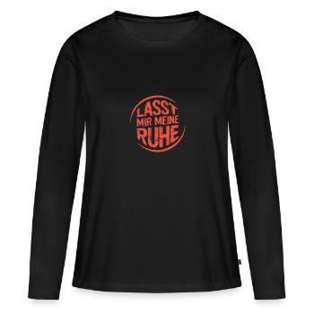 Lasst mir meine Ruhe - einfach in Ruhe lassen - Frauen Premium Bio Langarmshirt - Schwarz - Vorne - Julia (174cm)