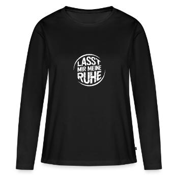 Lasst mir meine Ruhe - einfach in Ruhe lassen - Frauen Premium Bio Langarmshirt - Schwarz - Vorne - Julia (174cm)