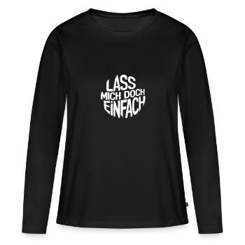 Lasst mir meine Ruhe - einfach in Ruhe lassen - Frauen Premium Bio Langarmshirt - Schwarz - Vorne - Julia (174cm)