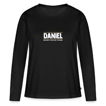 Daniel - Frauen Premium Bio Langarmshirt - Schwarz - Vorne - Julia (174cm)
