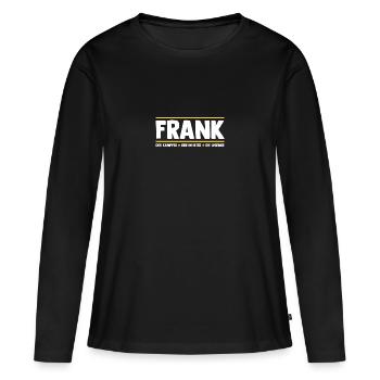 Frank - Women's Premium Organic Long Sleeve Shirt - black - Front - Julia (174cm)