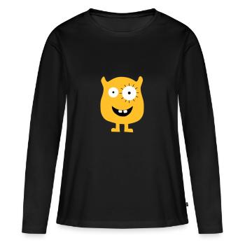 monstre - T-shirt manches longues Premium bio Femme - noir - Devant - Julia (174cm)