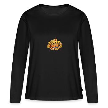David - Frauen Premium Bio Langarmshirt - Schwarz - Vorne - Julia (174cm)