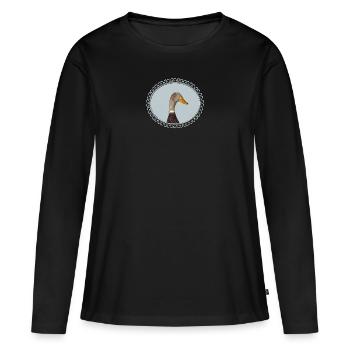 Cour dans le cadre - T-shirt manches longues Premium bio Femme - noir - Devant - Julia (174cm)