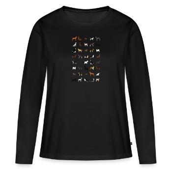 Beaucoup de chiens - T-shirt manches longues Premium bio Femme - noir - Devant - Julia (174cm)