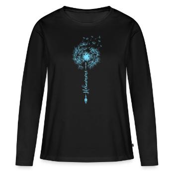 Sage-femme Pusteblume Dandelion - T-shirt manches longues Premium bio Femme - noir - Devant - Julia (174cm)