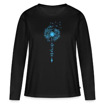 Sage-femme Pusteblume Dandelion - T-shirt manches longues Premium bio Femme - noir - Devant - Julia (174cm)