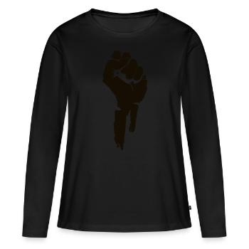 Protest and Revolution. Unite. - Women's Premium Organic Long Sleeve Shirt - black - Front - Julia (174cm)