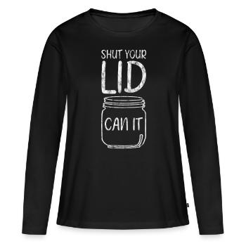 Fermez votre couvercle et pouvez-vous 3 - T-shirt manches longues Premium bio Femme - noir - Devant - Julia (174cm)